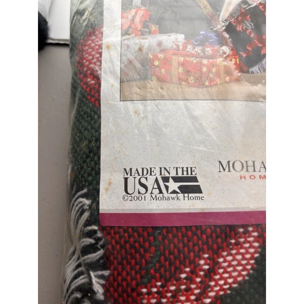 Vintage MOHAWK HOME Christmas Double Woven Jacquard 2001 Throw 50”X60” 99717